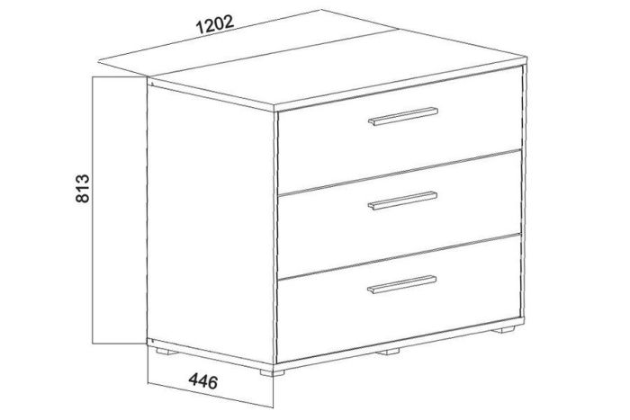 003 Міріна Спальня Комод 3-шухляди (White)