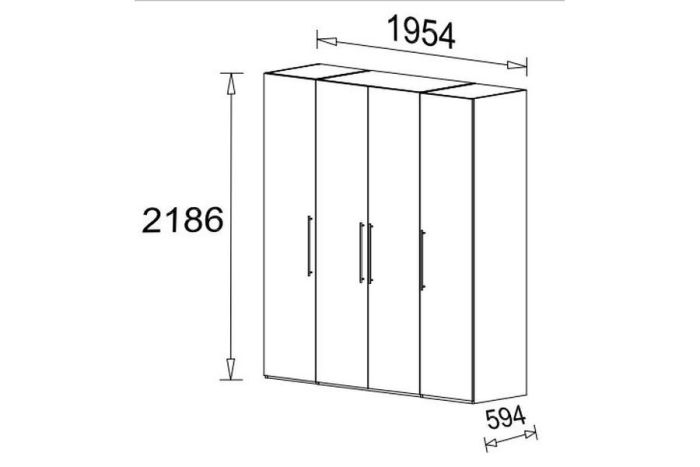 016 Глоссі Шафа 4-дверна (White)