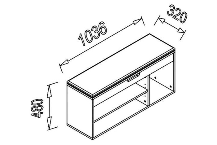 027_2 Взуттєва тумба Комфі (Gold craft oak)