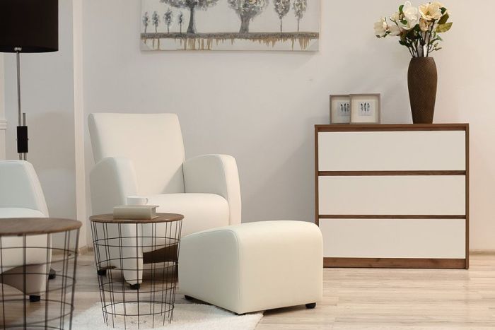 037_1 Сінді Крісло Білий/Чорний