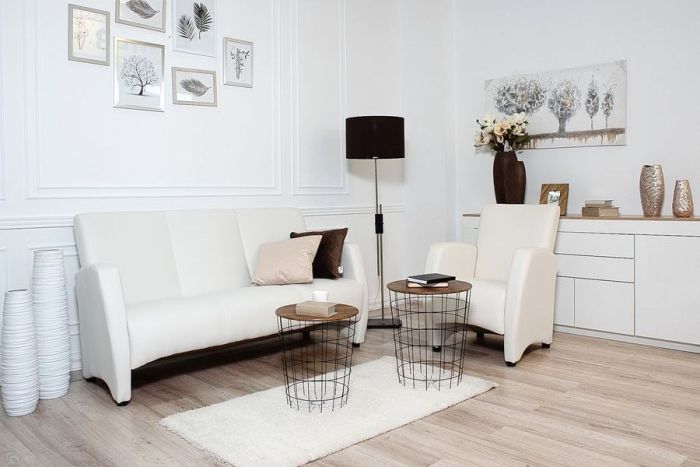 037_3 Сінді Диван 3-місний Білий/Чорний