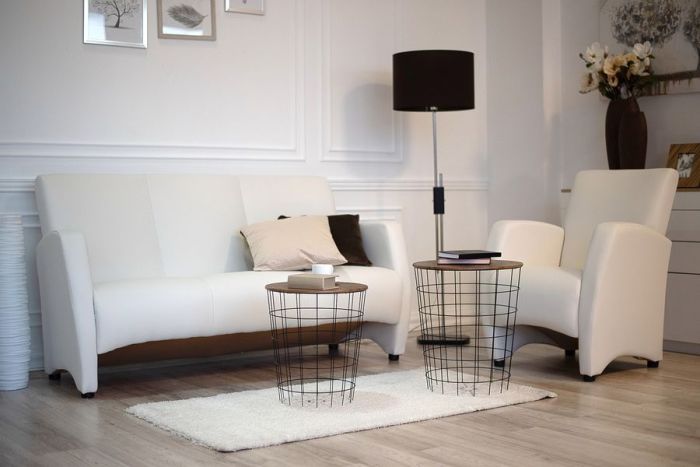 037_3 Сінді Диван 3-місний Білий/Чорний